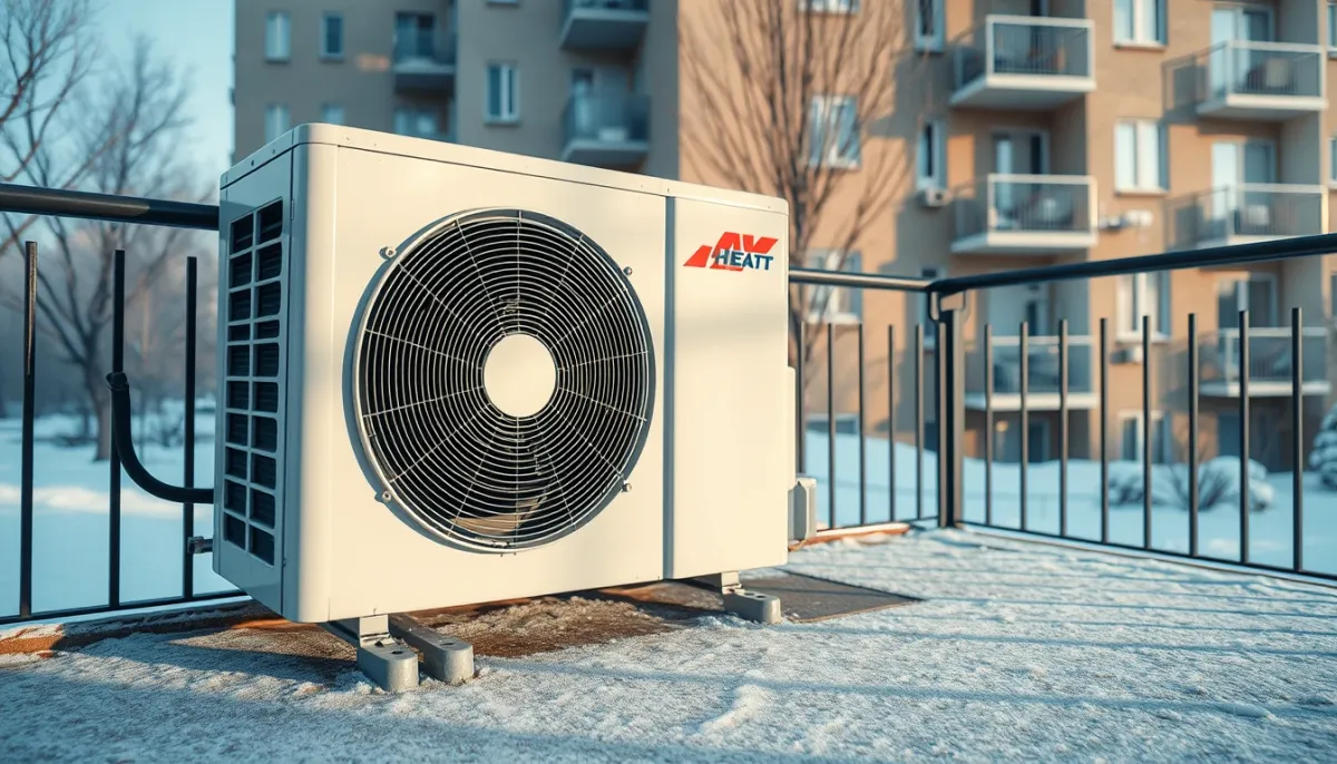 Unité extérieure de pompe à chaleur par temps froid