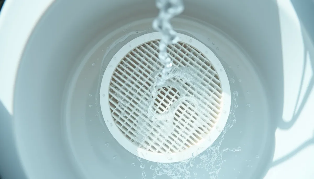 Nettoyage d'un filtre de climatisation à l'eau claire