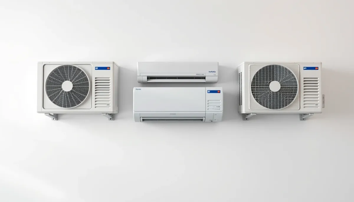 Trois unités intérieures de climatisation réversible comparées côte à côte