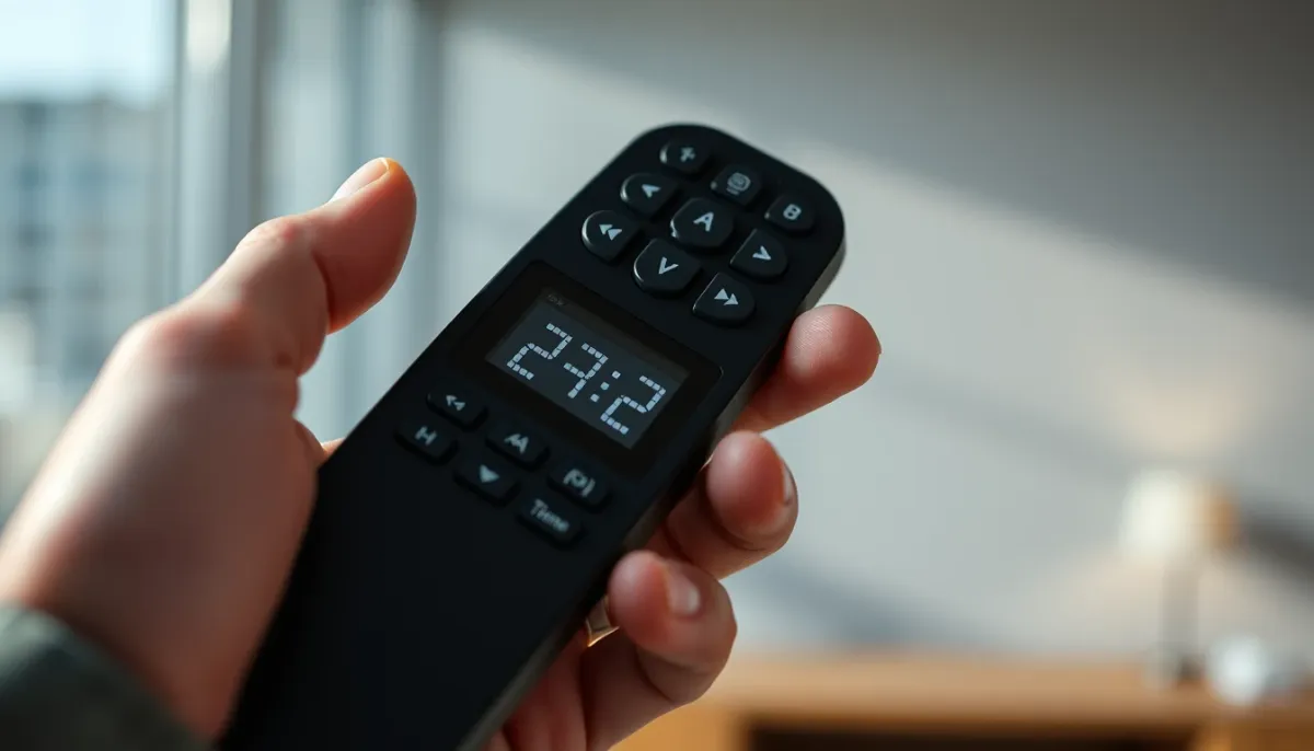 Télécommande de climatisation affichant un code erreur à deux caractères