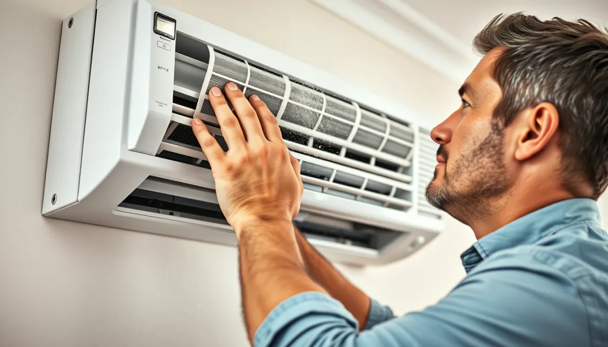 Nettoyage du filtre à air d'une climatisation murale