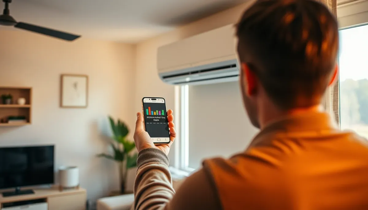 Utilisation de l'application Daikin Onecta pour contrôler la climatisation bi-split dans un séjour