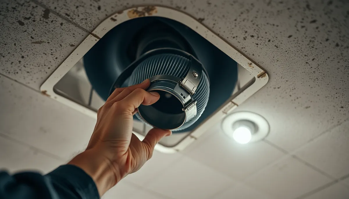 Inspection d'une gaine flexible de climatisation gainable dans un plénum de plafond